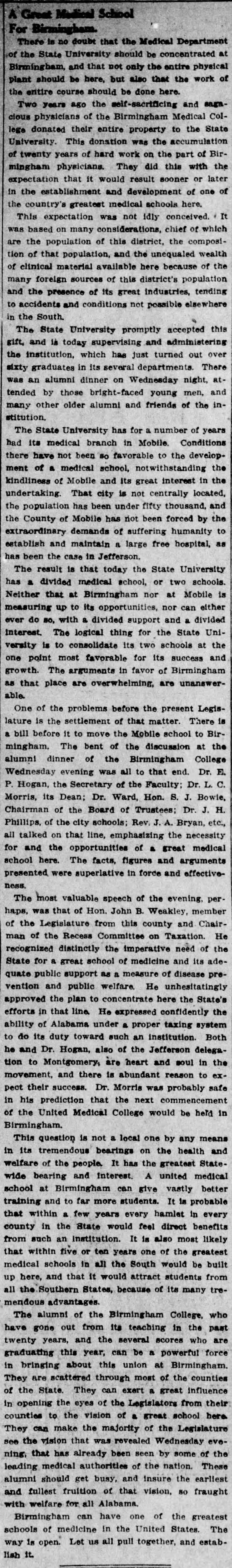 A Great Medical School For Birmingham